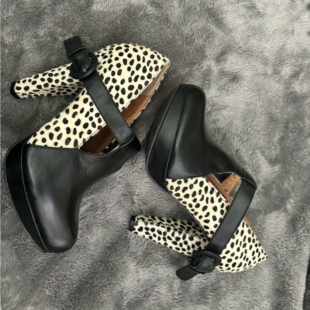 Naughty Monkey Animal print pumps authentic leather pony hair 6.5